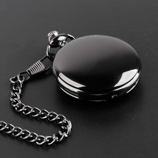 Pocket Watch - for Men Classic Engraved Quartz Round Design World Time Groomsmen Gift - product detail view 2