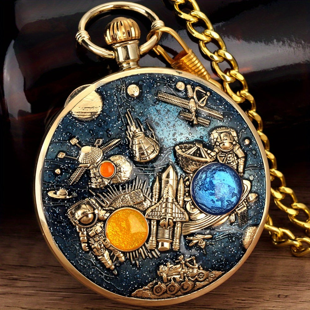 Pocket Watch - Music with Chain Space Series Quartz for Men & Women, Necklace , Unique - product detail view 5