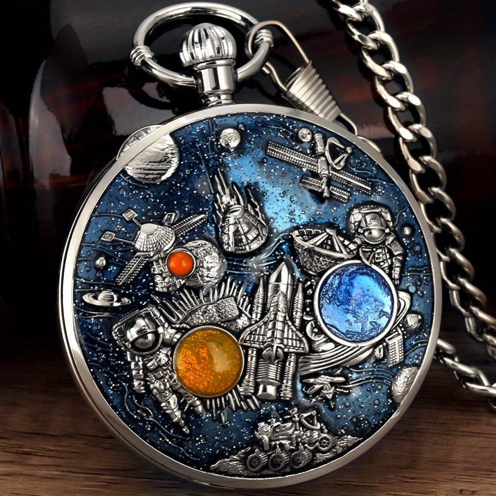 Pocket Watch - Music with Chain Space Series Quartz for Men & Women, Necklace , Unique - product detail view 7