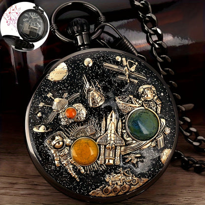 Pocket Watch - Music with Chain Space Series Quartz for Men & Women, Necklace , Unique - product detail view 14