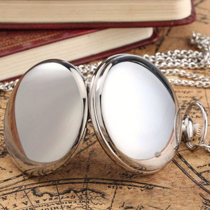 Pocket Watch - Steampunk Necklace Pendant Retro Vintage Quartz Clock Smooth Zinc Alloy - product detail view 2