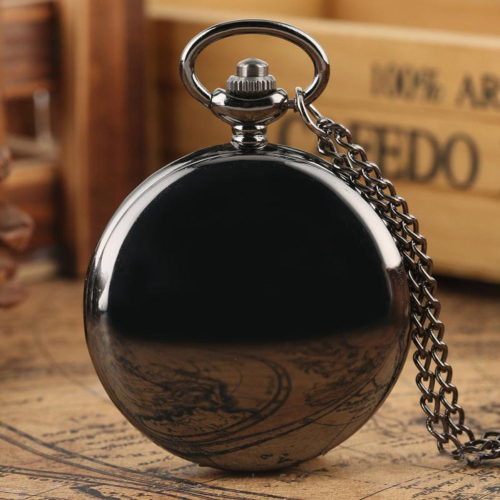 Pocket Watch - Steampunk Necklace Pendant Retro Vintage Quartz Clock Smooth Zinc Alloy - product detail view 4