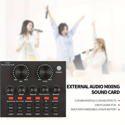Podcast Equipment Set, Wired Microphone, BM800 Podcast Condenser Microphone And V8 Sound Card, Voice Changer-audio Interface - Suitable for Recording, Singing, Streaming Media And Games. detail image - detail view 7