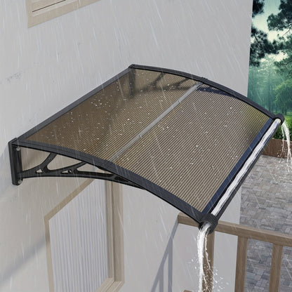 Door Awning, Polycarbonate Canopy with Drainage Sink Window Overhang Outdoor Sun Rain Snow shown in the main product view