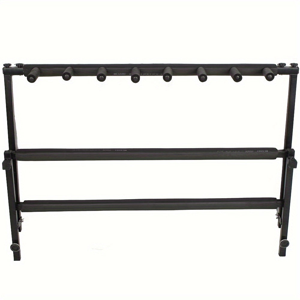 Portable 7-Guitar Folding Rack Stand with Padded Slots and Carry Bag shown in the 7slots option