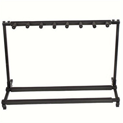 Portable 7-Guitar Folding Rack Stand with Padded Slots and Carry Bag shown in the main product view