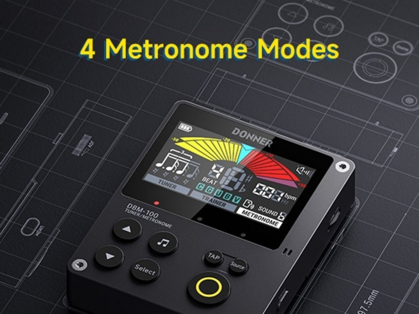 Portable Digital Metronome with Four Modes and Rhythm Trainer for Musicians detail image - detail view 15