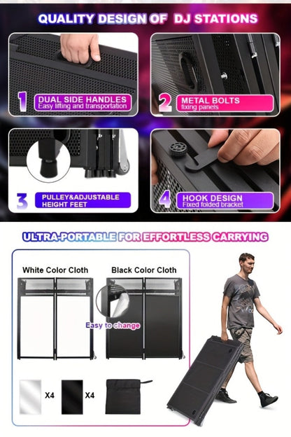 Portable DJ Booth, Portable, 5 inch, Facade for Supporting And Screening Dj Controllers detail image - detail view 8