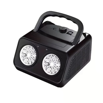 Portable Dual-Fan Bubble Machine with LED Lights and Carry Handle detail image - detail view 3