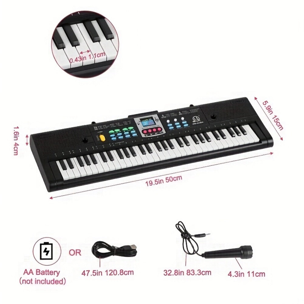 Portable Electronic Keyboard, USB, Portable, Piano, Keys, Beginner for Beginner Lessons detail image - detail view 10