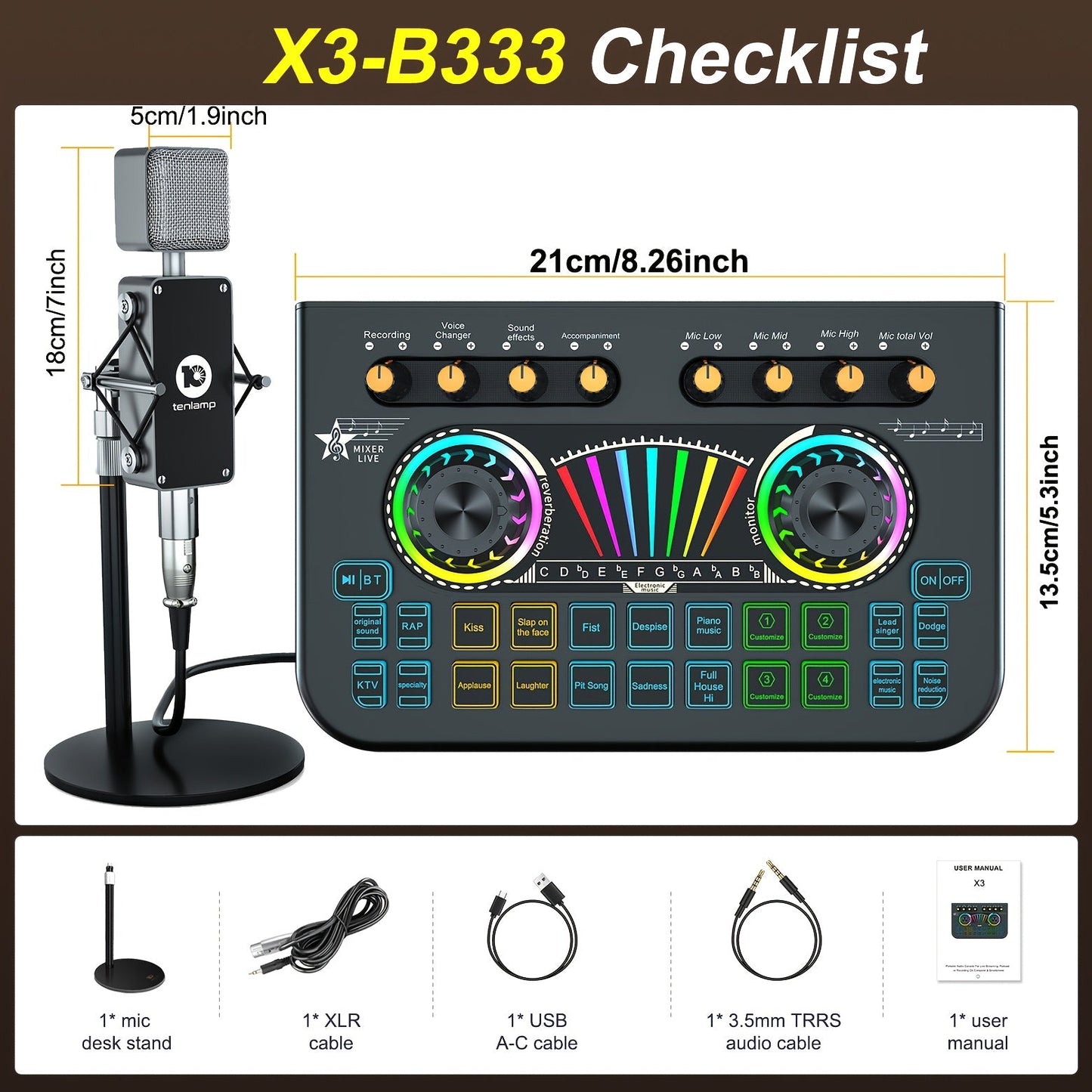 Portable Karaoke System shown in the X3-B333 mic Mixer set option