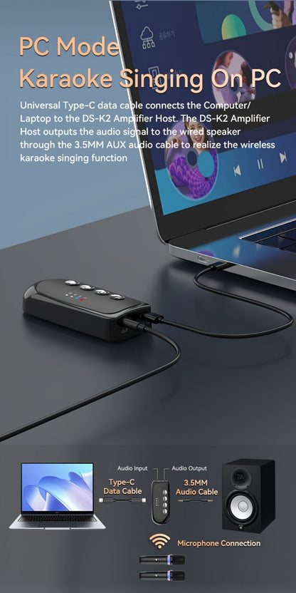 Portable Karaoke System, Stereo, RGB, Wireless, VAORLO, DS-K2, Machine for Parties detail image - detail view 17