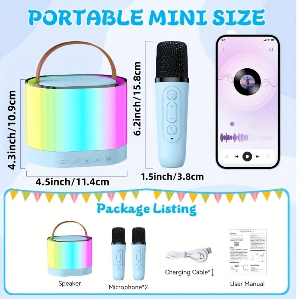 Portable PA Speaker, 10W, Wireless, USB-C, Two, Microphones for Parties and Karaoke detail image