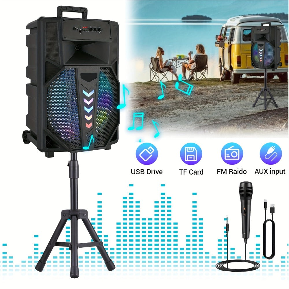 Portable PA Speaker, 15-inch Woofer, Sound Activated, Remote Control, Wireless for Parties detail image - detail view 12