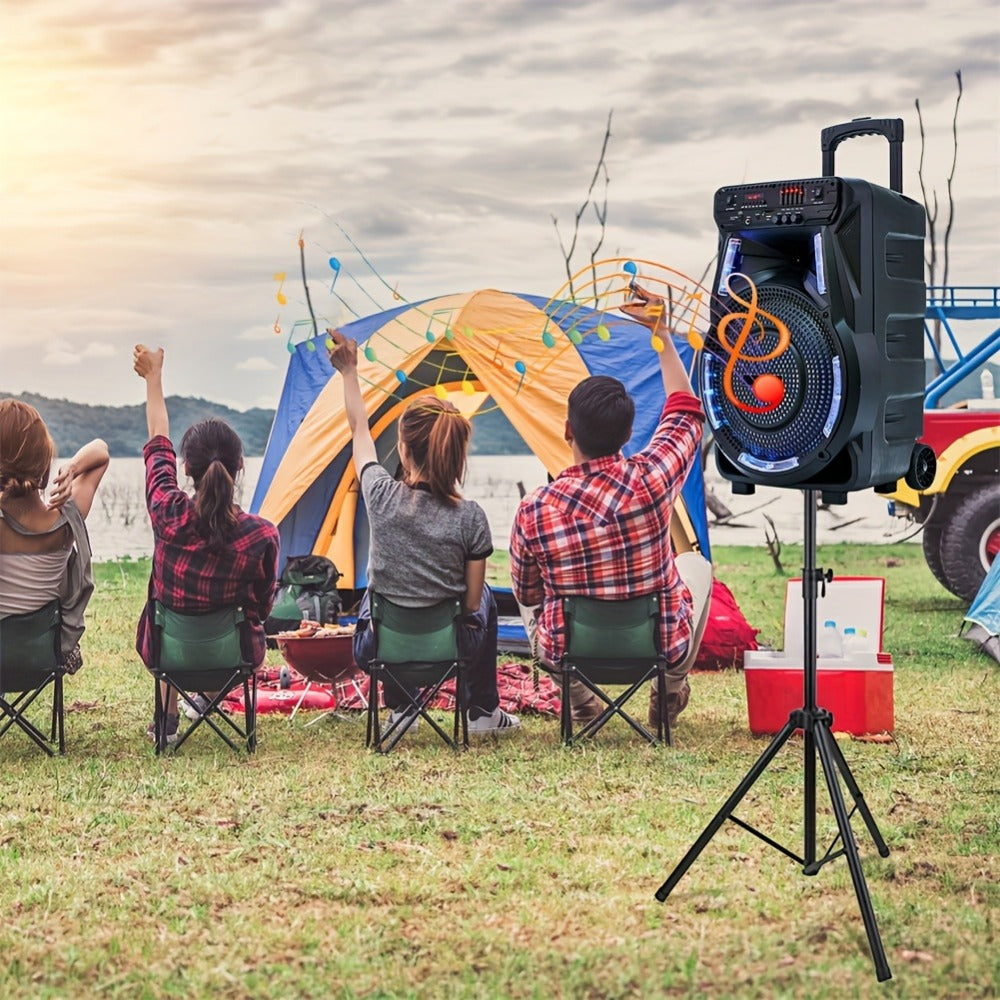 Portable PA Speaker, 15-inch Woofer, Sound Activated, Remote Control, Wireless for Parties detail image - detail view 7