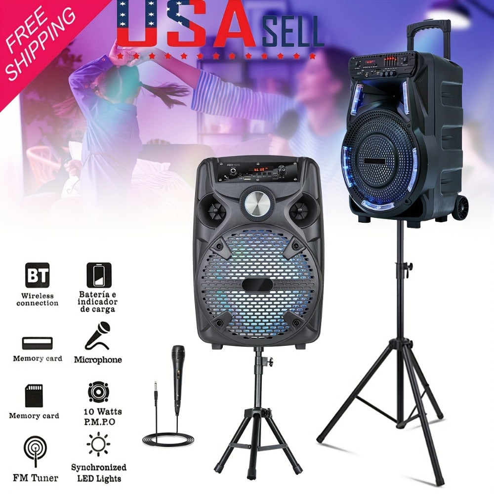 Portable PA Speaker, 15-inch Woofer, Sound Activated, Remote Control, Wireless for Parties detail image - detail view 9