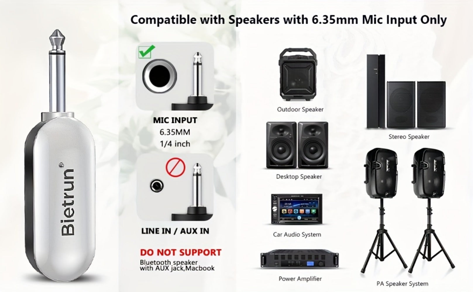 Portable PA Speaker, 165ft, Wireless, USB, Microphone, Headset for Parties and Karaoke detail image - detail view 12