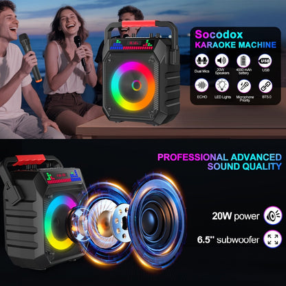 Portable PA Speaker, 20W, Wireless, USB, Karaoke, System, Featuring for Parties detail image - detail view 10