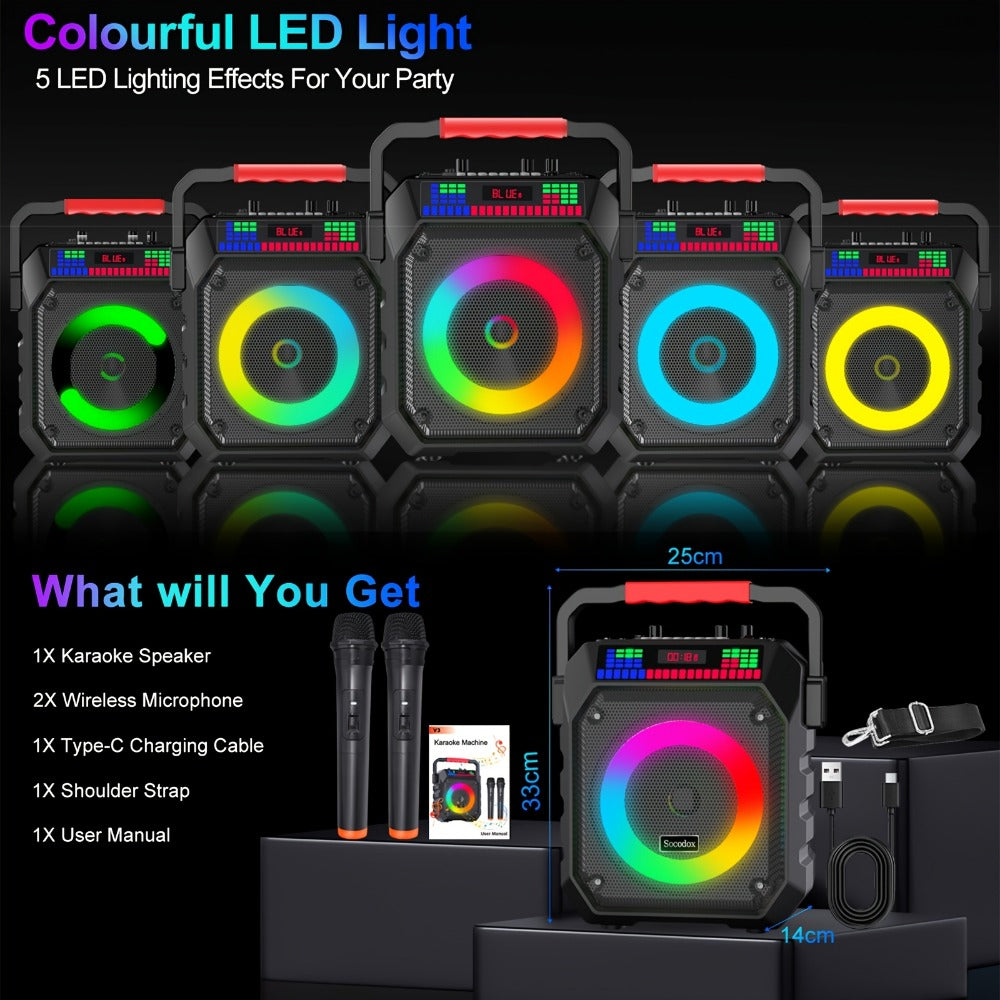 Portable PA Speaker, 20W, Wireless, USB, Karaoke, System, Featuring for Parties detail image - detail view 11