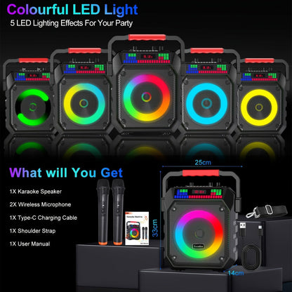 Portable PA Speaker, 20W, Wireless, USB, Karaoke, System, Featuring for Parties detail image - detail view 11