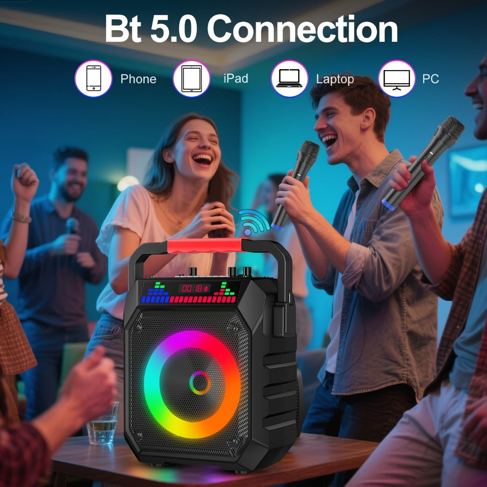 Portable PA Speaker, 20W, Wireless, USB, Karaoke, System, Featuring for Parties detail image - detail view 3