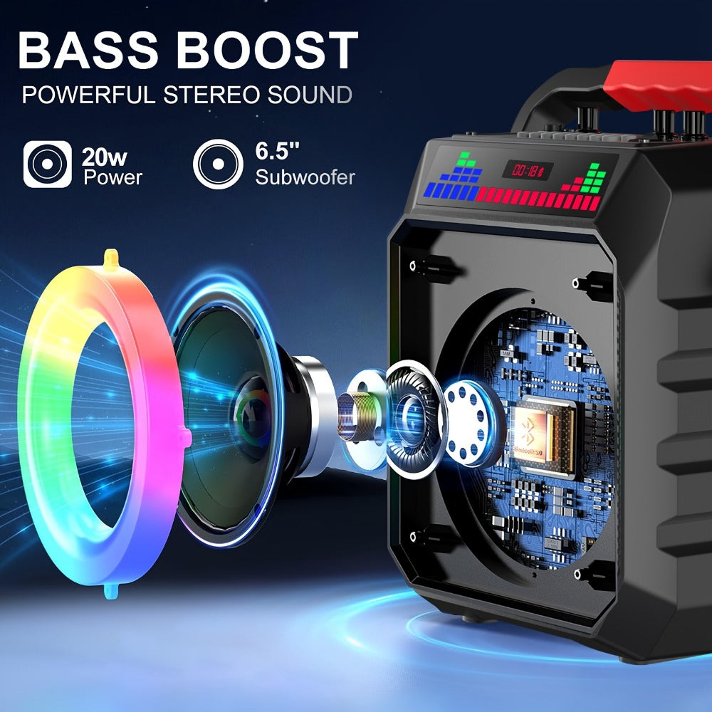 Portable PA Speaker, 20W, Wireless, USB, Karaoke, System, Featuring for Parties detail image - detail view 7