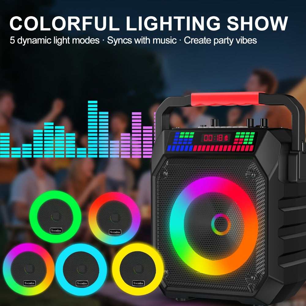 Portable PA Speaker, 20W, Wireless, USB, Karaoke, System, Featuring for Parties detail image - detail view 8