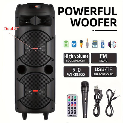 Portable PA Speaker shown in the 6000W Dual 8'' Speaker option