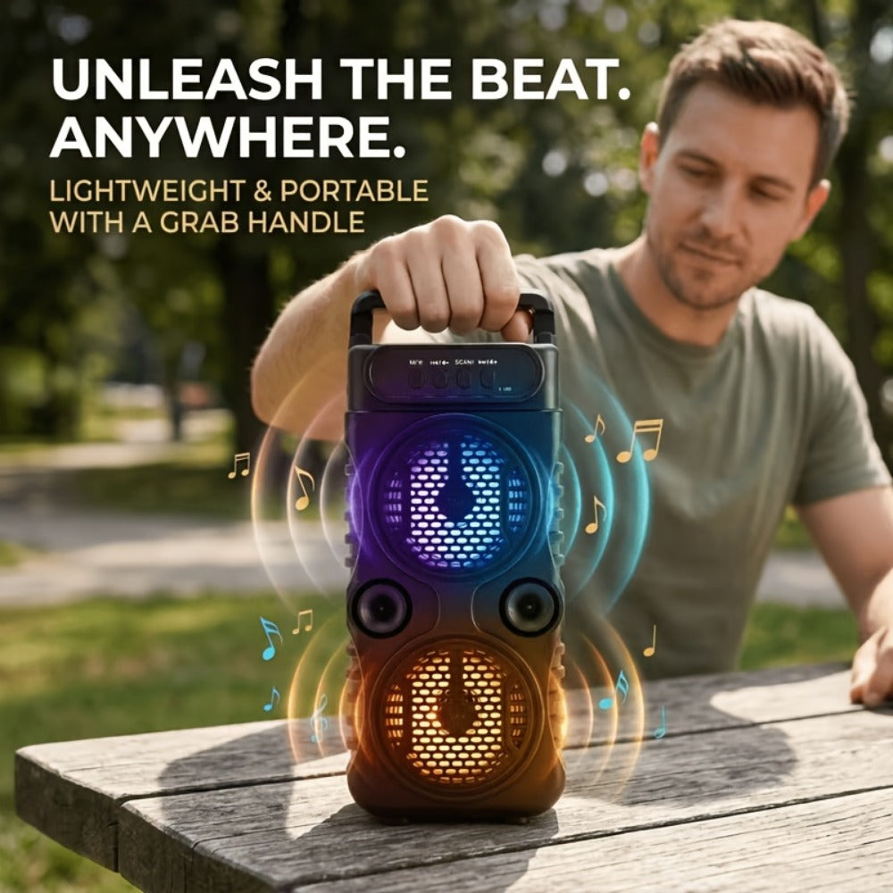 Portable PA Speaker, 8800W, RGB, Bluetooth, Wireless for Parties and Karaoke detail image - detail view 4