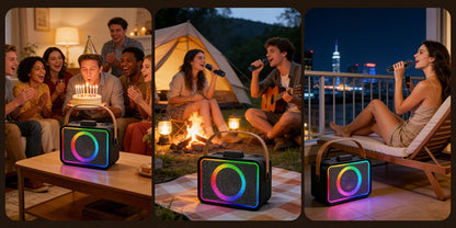 Portable PA Speaker, Black, Wireless, USB, Karaoke, Machine, Microphones for Parties detail image - detail view 10