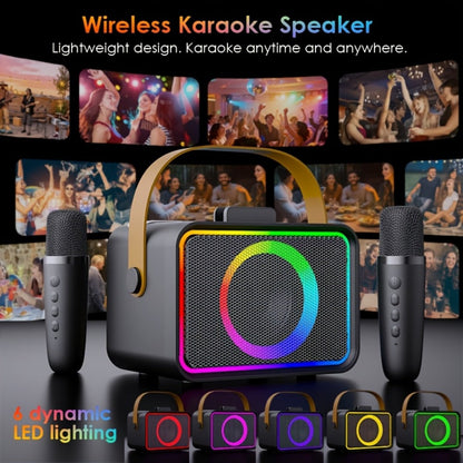 Portable PA Speaker, Black, Wireless, USB, Karaoke, Machine, Microphones for Parties detail image - detail view 5