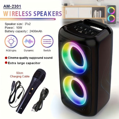 Portable PA Speaker shown in the Black + 1 Wired Microphone option