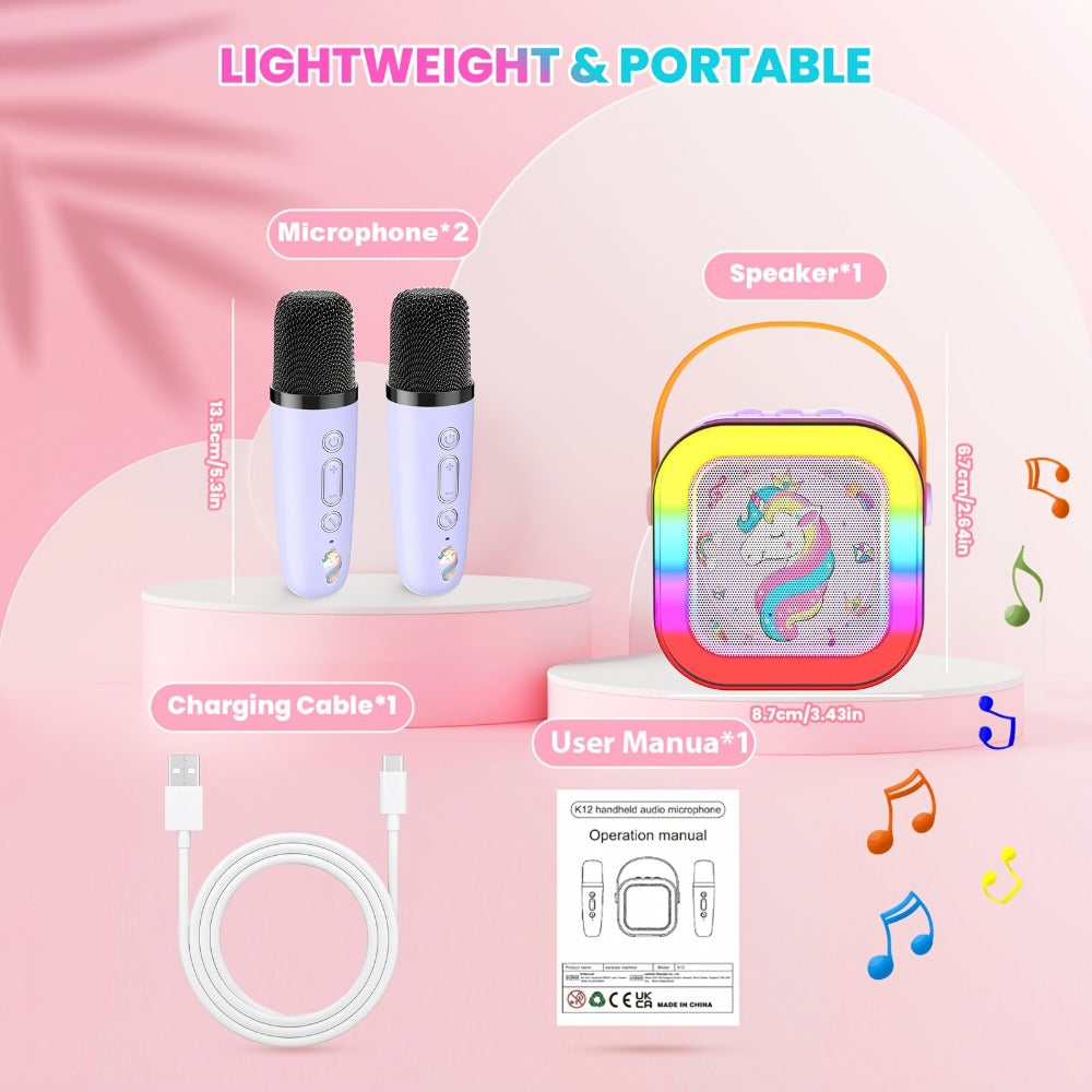 Portable PA Speaker, pink color, Bluetooth, Wireless, Unicorn, Karaoke for Parties detail image