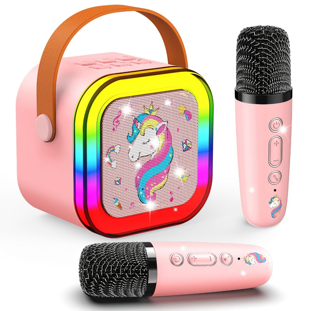 Portable PA Speaker, pink color, Bluetooth, Wireless, Unicorn, Karaoke for Parties detail image - detail view 3