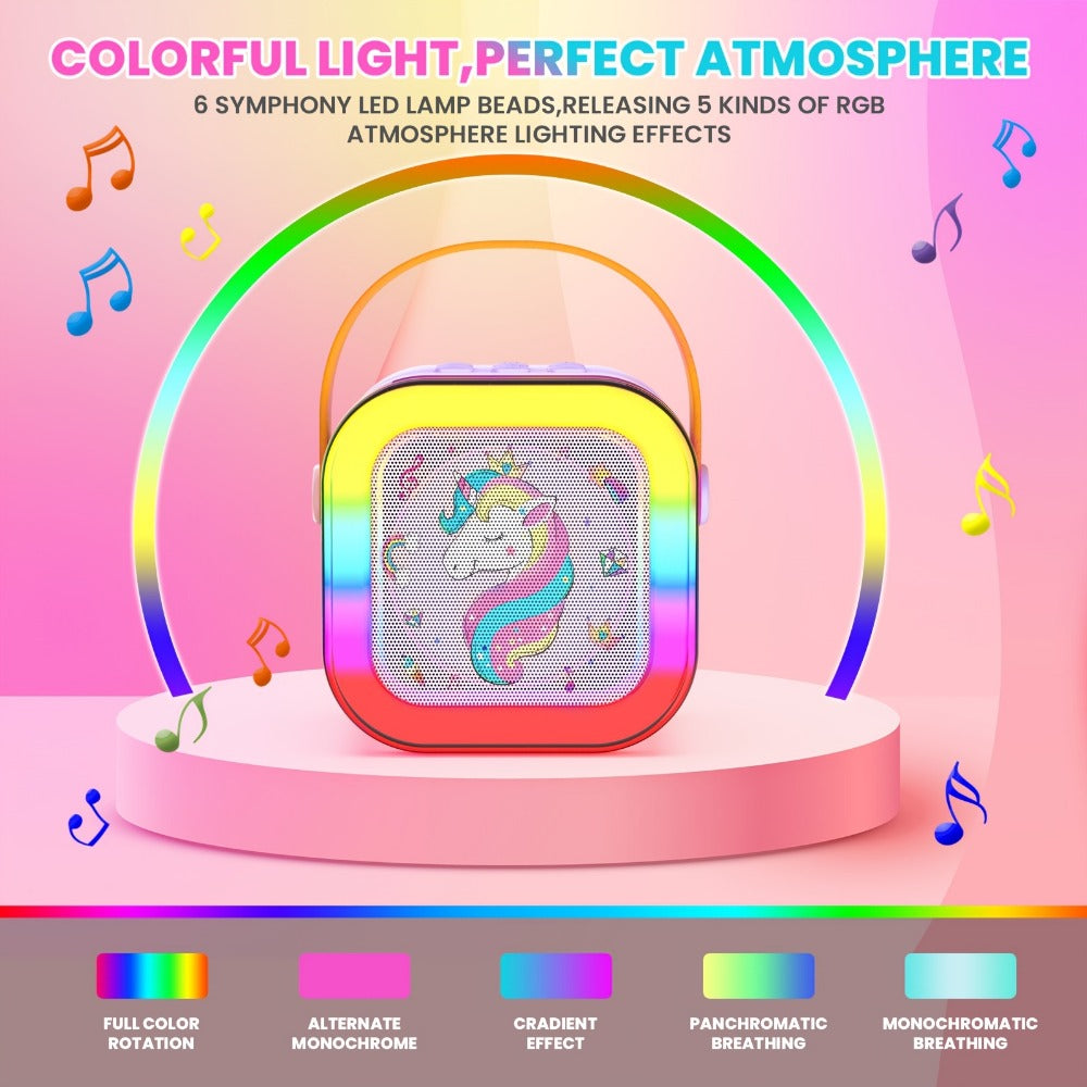 Portable PA Speaker, pink color, Bluetooth, Wireless, Unicorn, Karaoke for Parties detail image - detail view 5