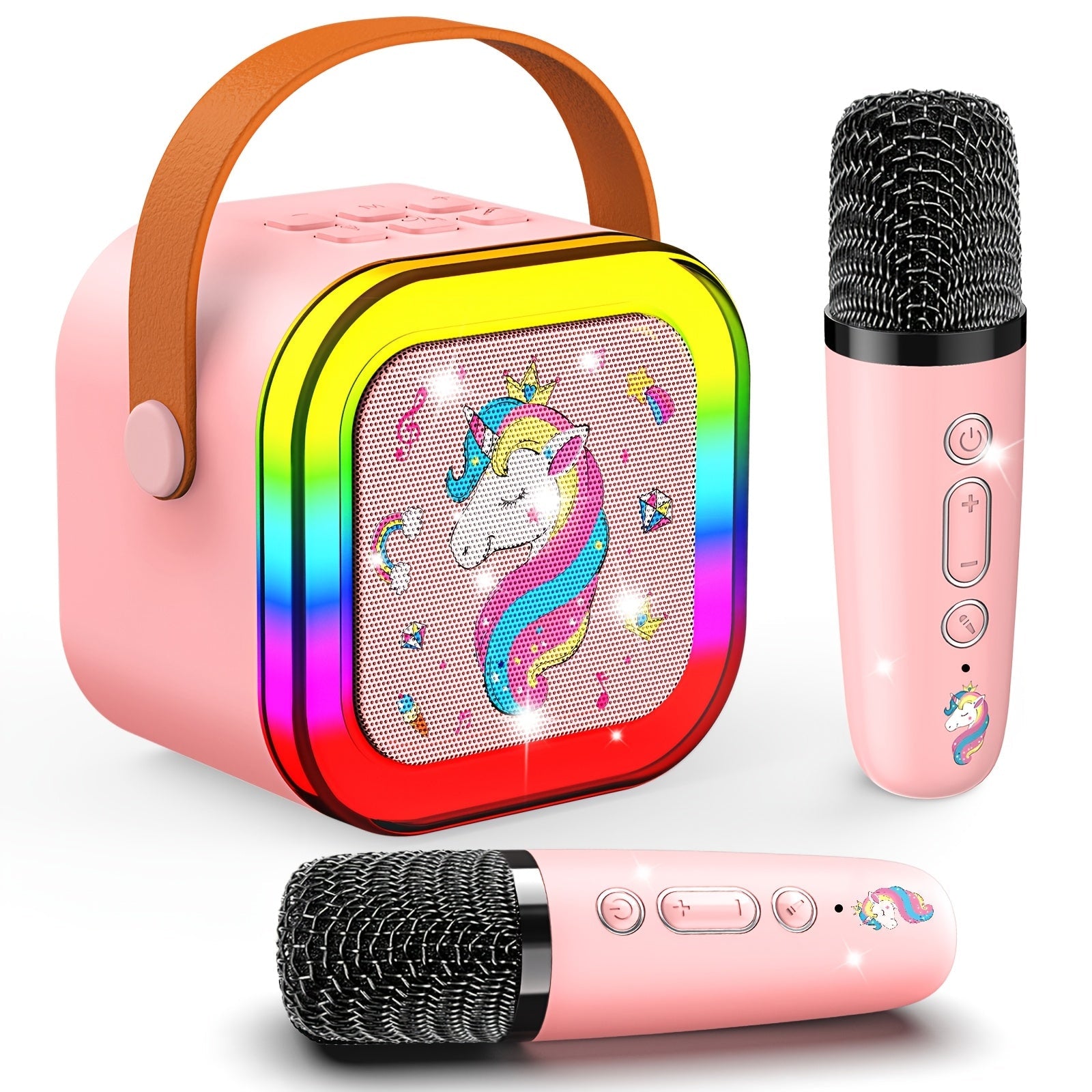 Portable PA Speaker shown in the pink color option