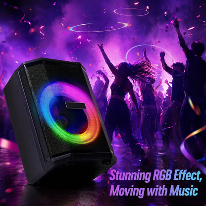 Portable PA Speaker, Sound Activated, Remote Control, Wireless for Parties and Karaoke detail image - detail view 9