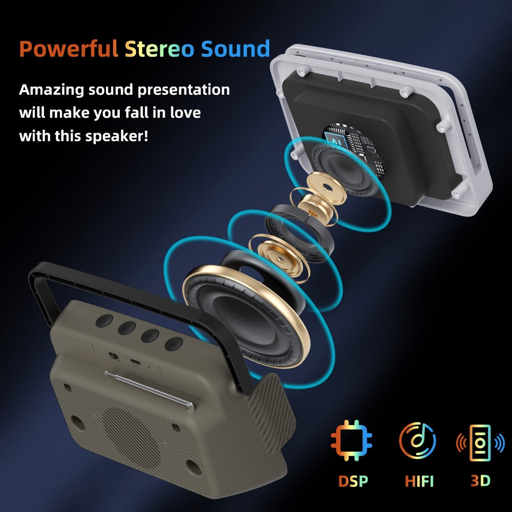 Portable PA Speaker, White, Wireless, USB-C, Karaoke, Machine for Parties and Karaoke detail image - detail view 7