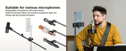 Portable Tripod Microphone Boom Stand with Clip and Carrying Bag detail image - detail view 21