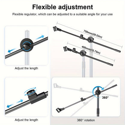 Portable Tripod Microphone Boom Stand with Clip and Carrying Bag detail image - detail view 4