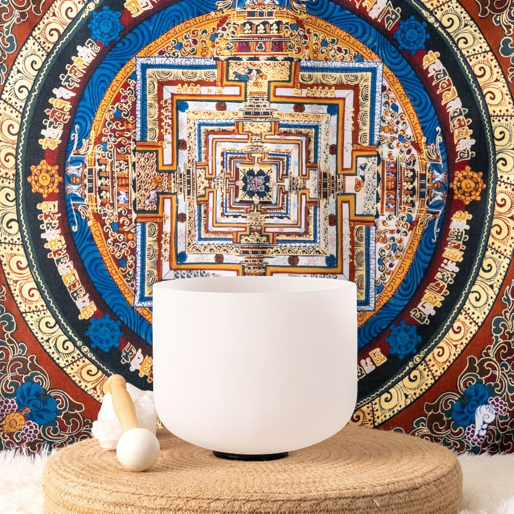 Quartz Crystal Singing Bowl, 8-Inch White Sound Bowl with Mallet detail image - detail view 8