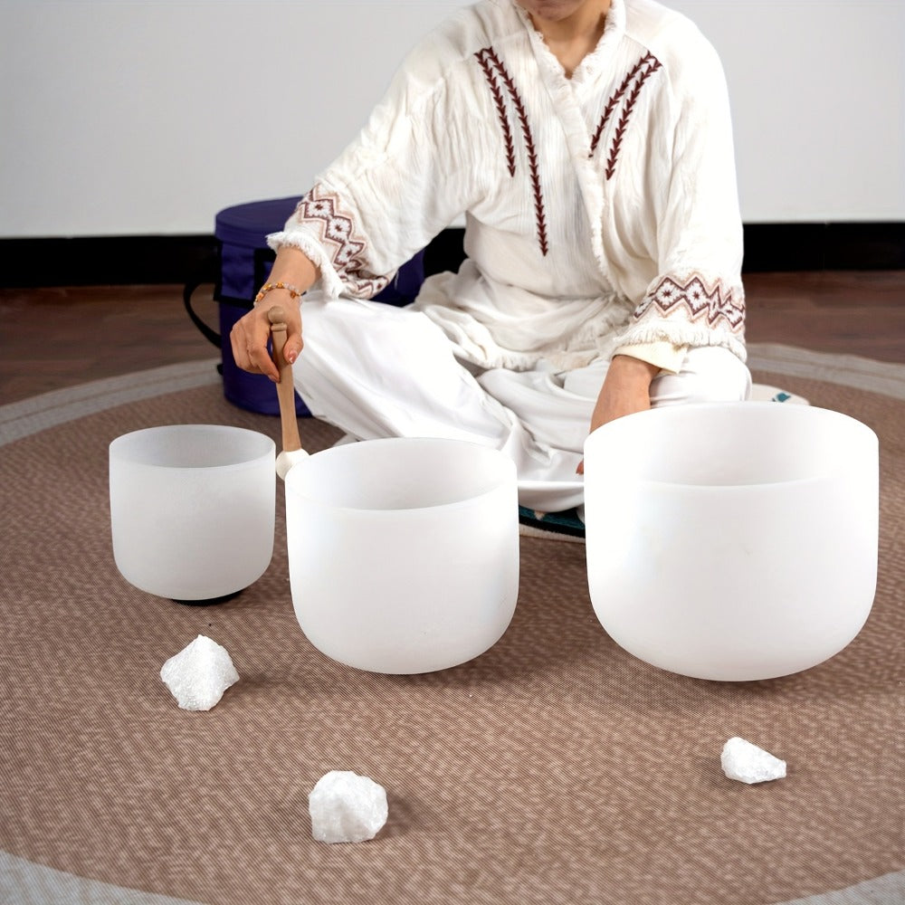 Quartz Crystal Singing Bowl Set, 7 to 11-Inch Three-Bowl Set with Case detail image - detail view 10
