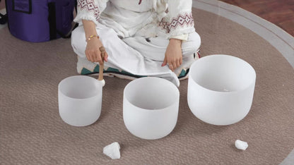Quartz Crystal Singing Bowl Set, 7 to 11-Inch Three-Bowl Set with Case detail image - detail view 11
