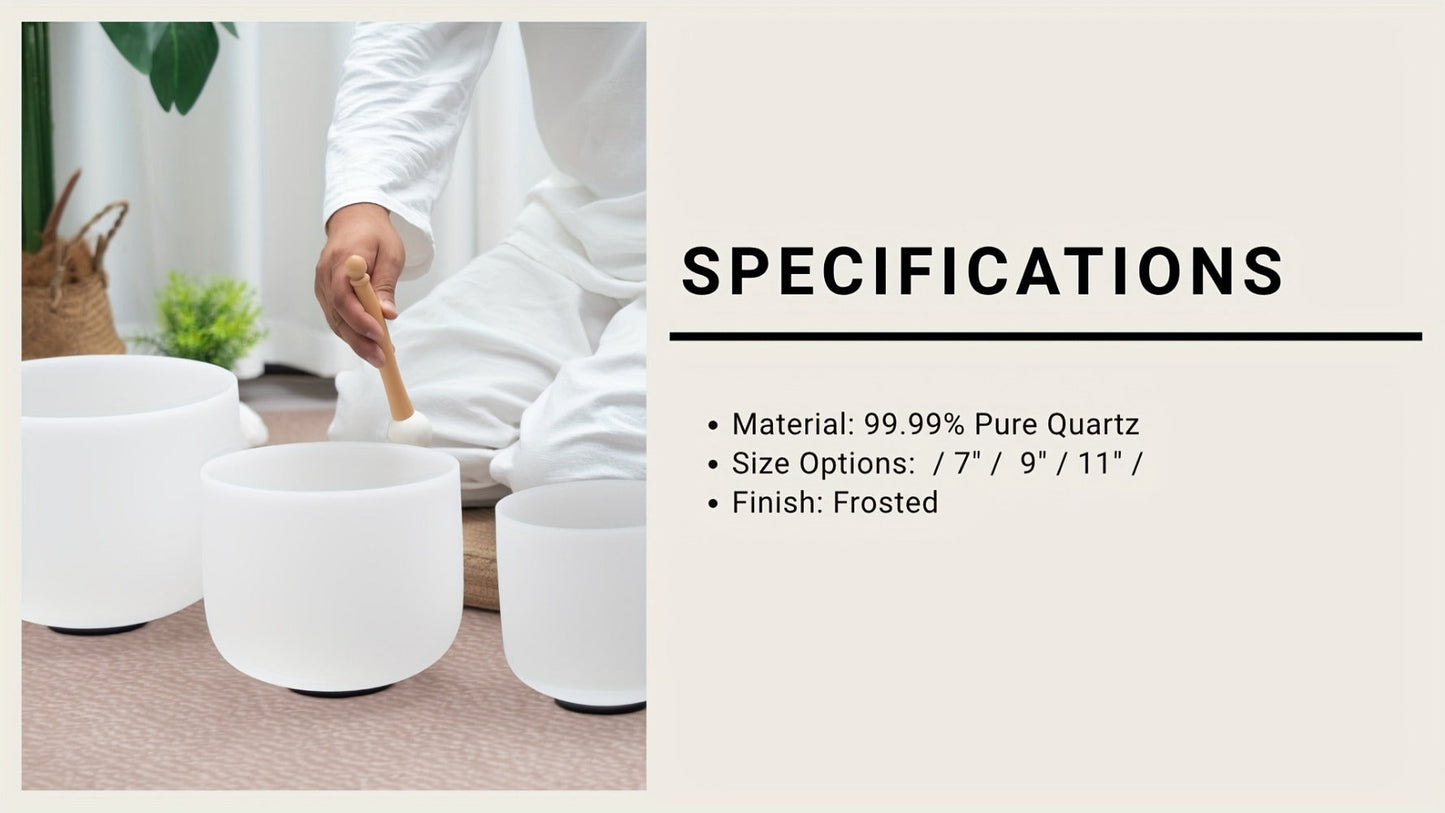 Quartz Crystal Singing Bowl Set, 7 to 11-Inch Three-Bowl Set with Case detail image - detail view 15