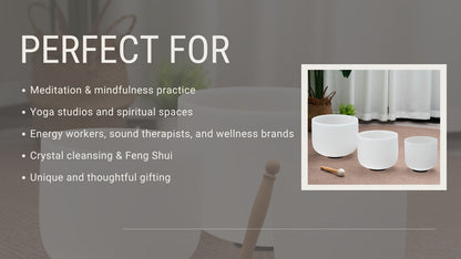 Quartz Crystal Singing Bowl Set, 7 to 11-Inch Three-Bowl Set with Case detail image - detail view 16