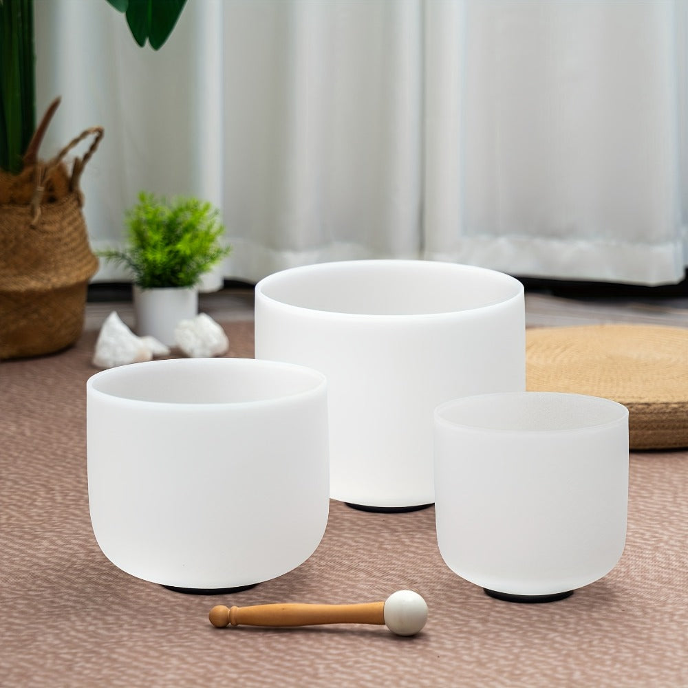 Quartz Crystal Singing Bowl Set, 7 to 11-Inch Three-Bowl Set with Case detail image - detail view 6