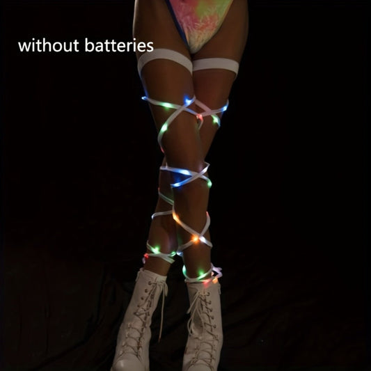 Rave & Festival Accessories - Leg Wraps Light Up Cyberpunk Neon Garter Elastic Costume Accessory Set for - main product view