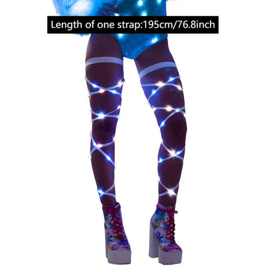 Rave & Festival Accessories - Leg Wraps Light Up Cyberpunk Neon Garter Elastic Costume Accessory Set for - product detail