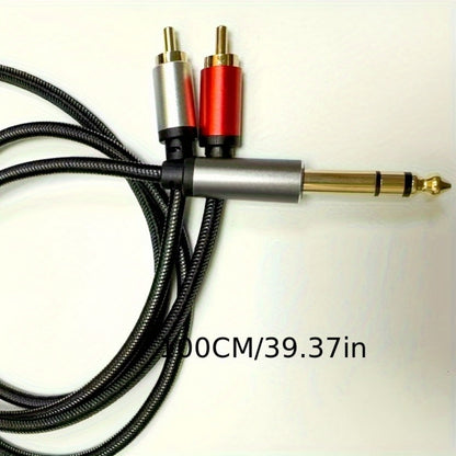 RCA Audio Cable, 6.5mm, Large, Three-Core/2RCA, Male/Male for Connecting Audio Sources detail image - detail view 4