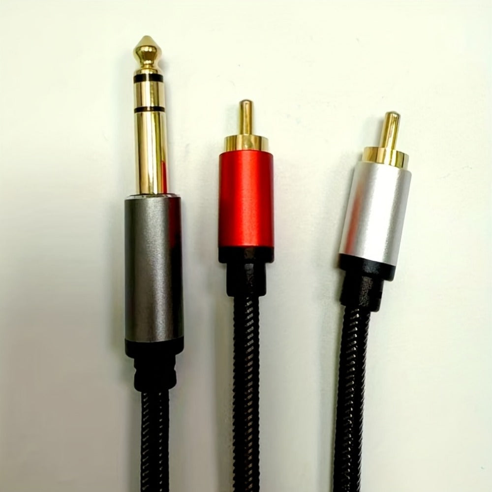 RCA Audio Cable, 6.5mm, Large, Three-Core/2RCA, Male/Male for Connecting Audio Sources detail image - detail view 5
